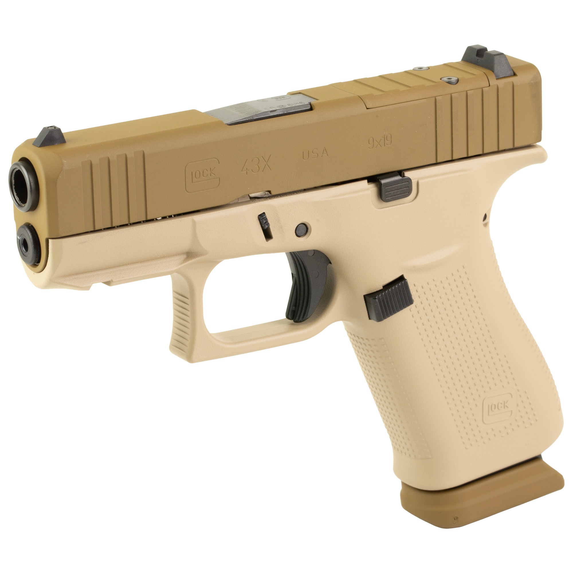 GLOCK 43X 9MM 15RD TWO TONE TAN