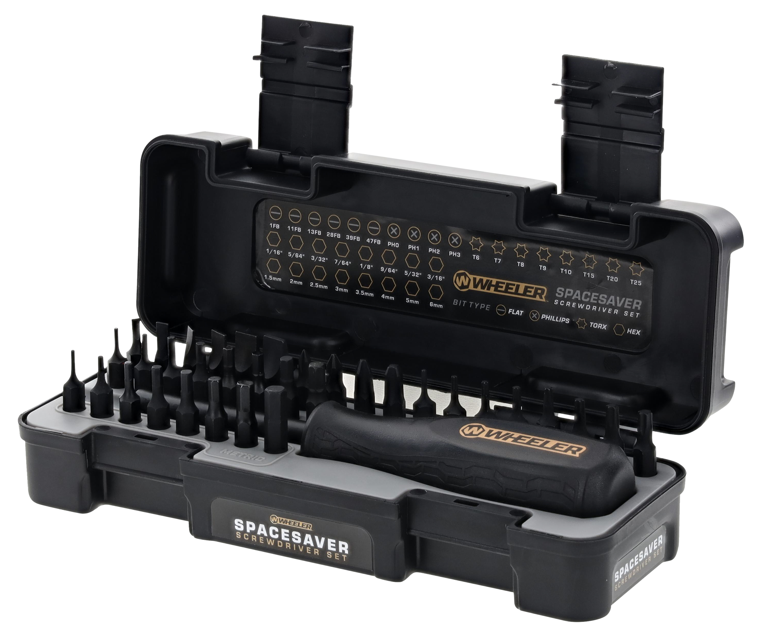 Wheeler 4001005 SpaceSaver Screwdriver Set Black 36 Pieces