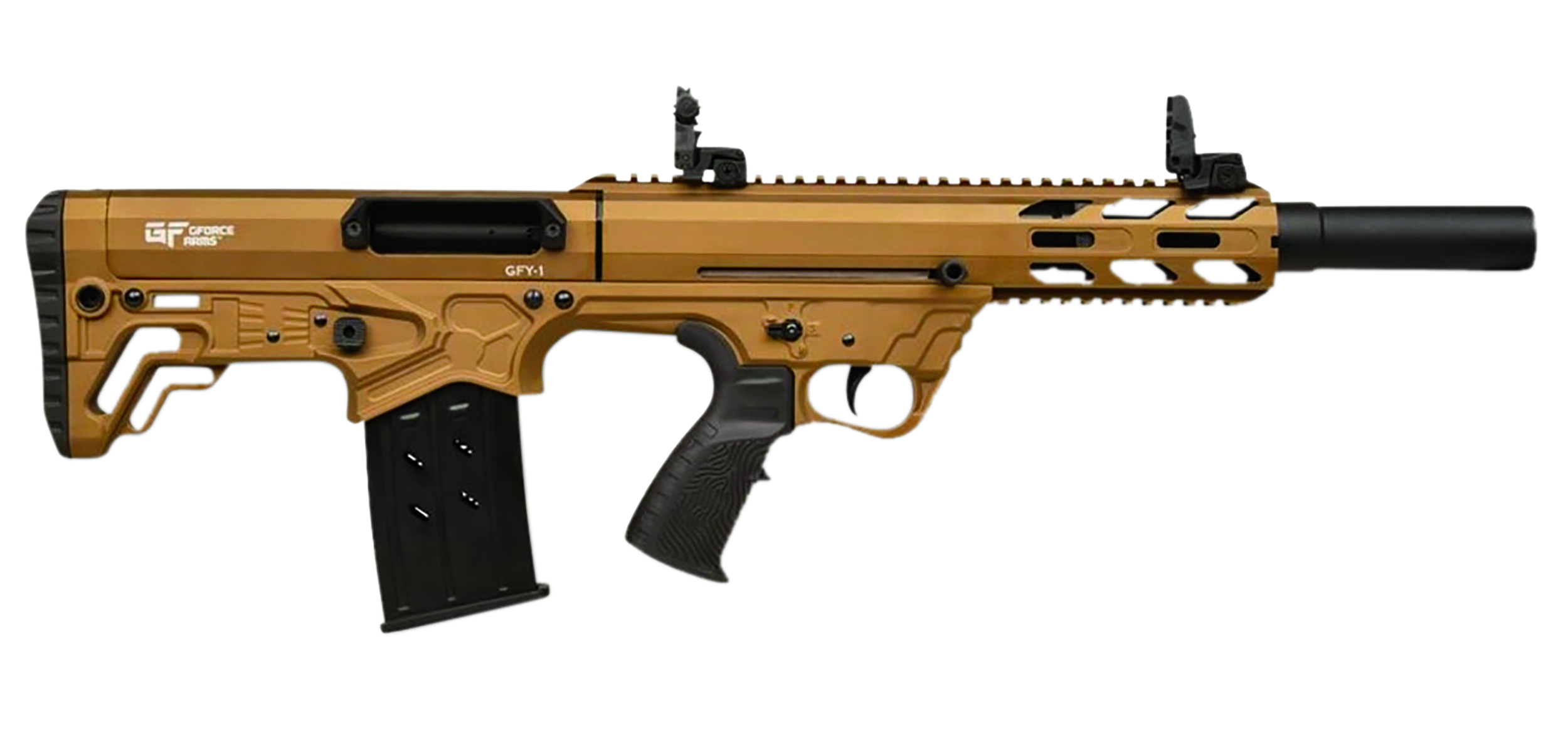 Gforce Arms GFY1BRNZ GFY-1 USA 12 Gauge Semi-Auto 3" 5+1 18.50" Black Threaded Barrel, Bronze Cerakote Aluminum Receiver w/Picatinny Rail, Bronze Bullpup Polymer Stock, Polymer Grip