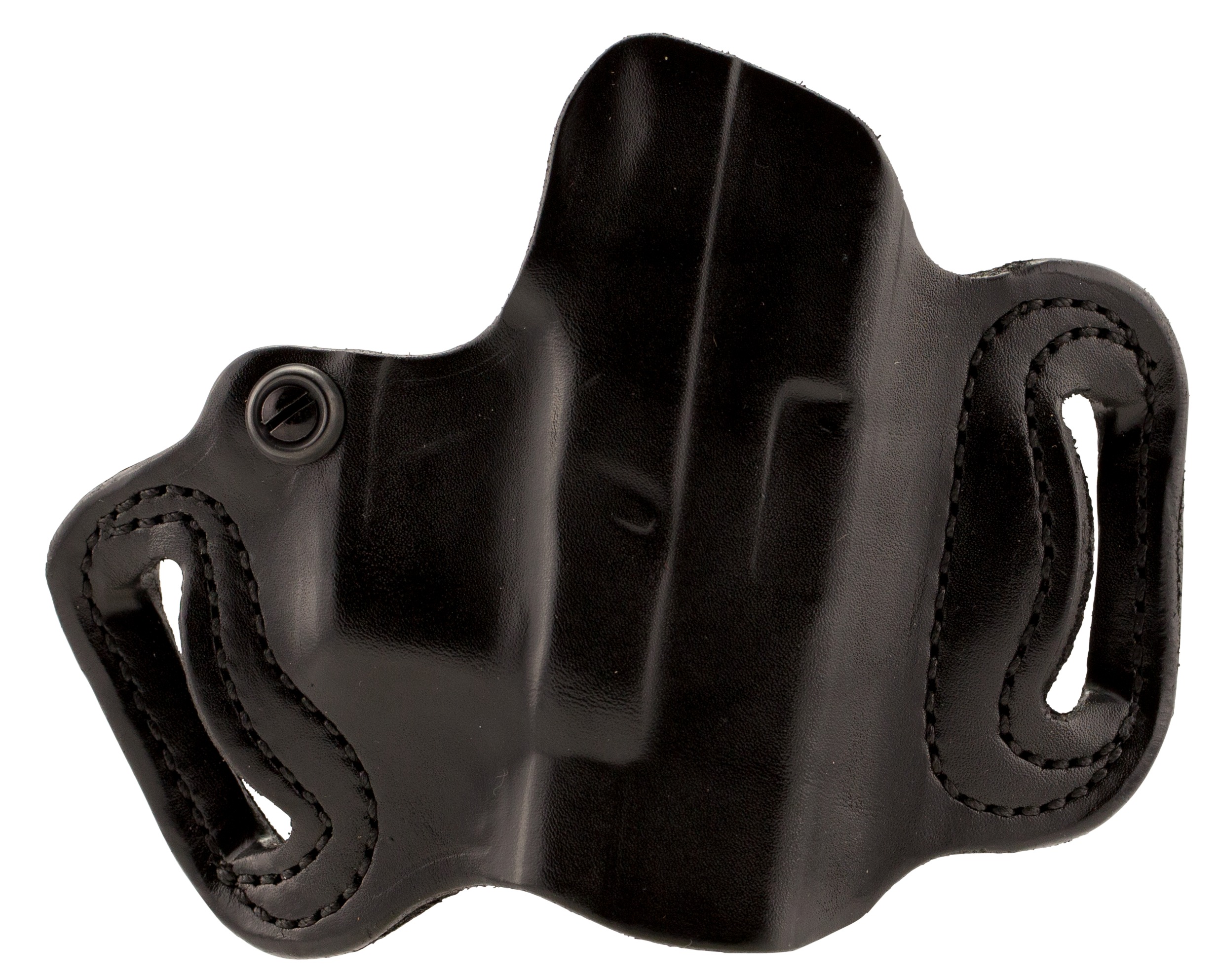 DeSantis Gunhide 086BAE1Z0 Mini Slide OWB Black Leather Belt Slide Compatible w/Most Glock Belt 1.75" Wide Right Hand
