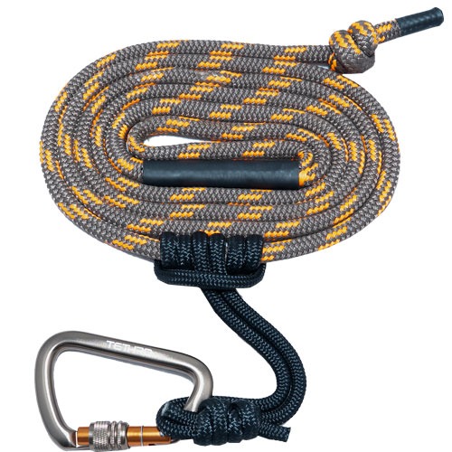 TETHRD 11MM TREE/LINEMAN 8' W/CARABINER ORANGE