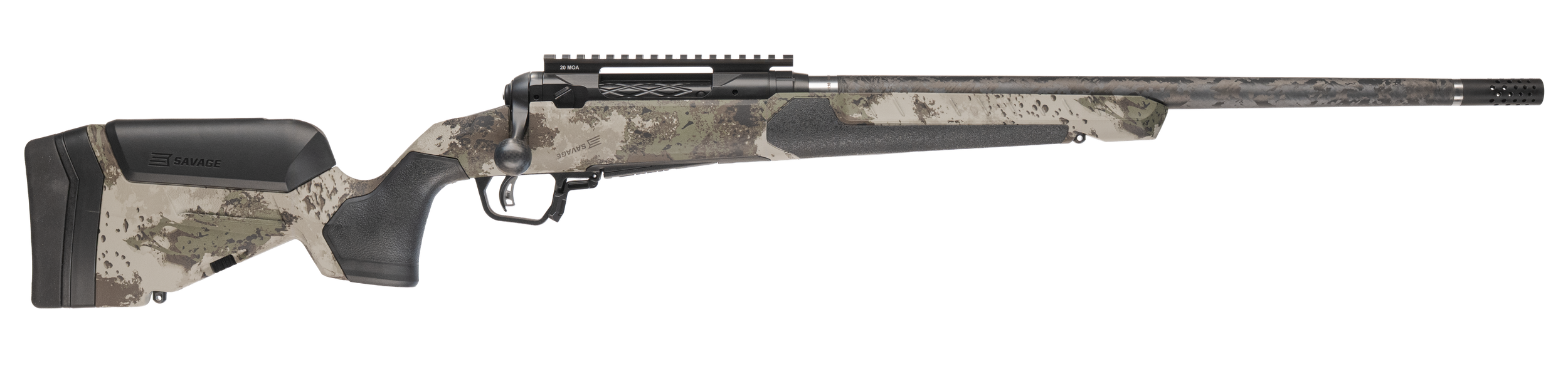 Savage Arms 32639 110 Core Predator Full Size 7mm-08 Rem 10+1 22" Medium Heavy Fluted Barrel, Arca Rail Forend, Hunter Green AccuStock w/AccuFit V2 Synthetic Stock, Left Hand