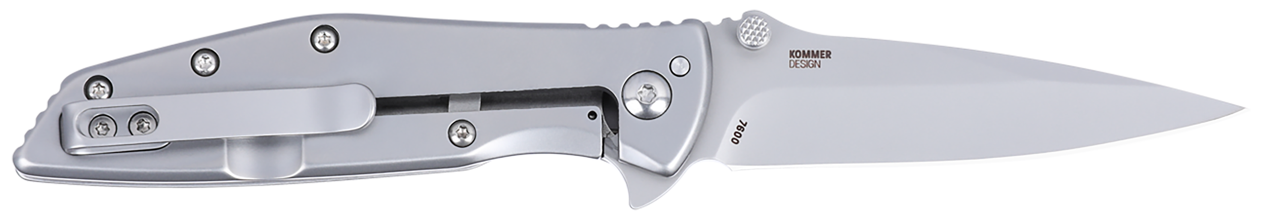 CRKT 7600 SLAG EDC 2.95" Folding Plain Bead Blasted D2 Steel Blade, Stainless Steel Handle
