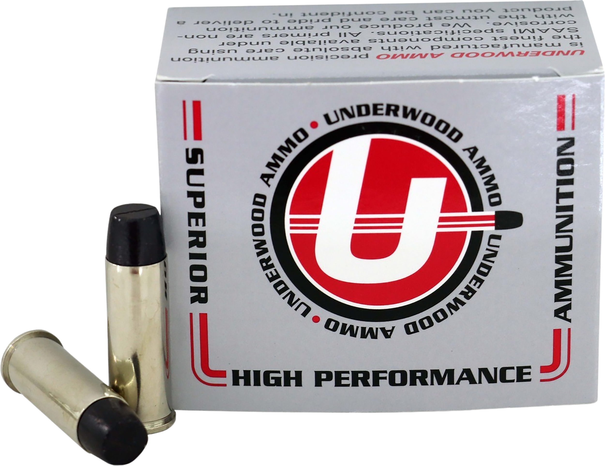Underwood Ammo 723 Gas Check  44RemMag 305gr Hard Cast Long Wide Nose 20 Per Box/10 Case