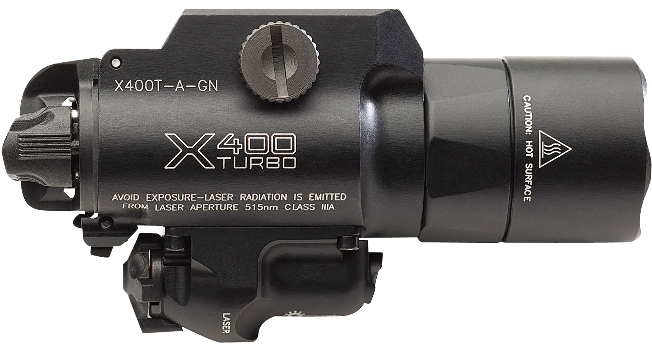 SureFire X400TAGN X400T-A-GN Turbo Black Anodized 650 Lumens White LED/Green Laser