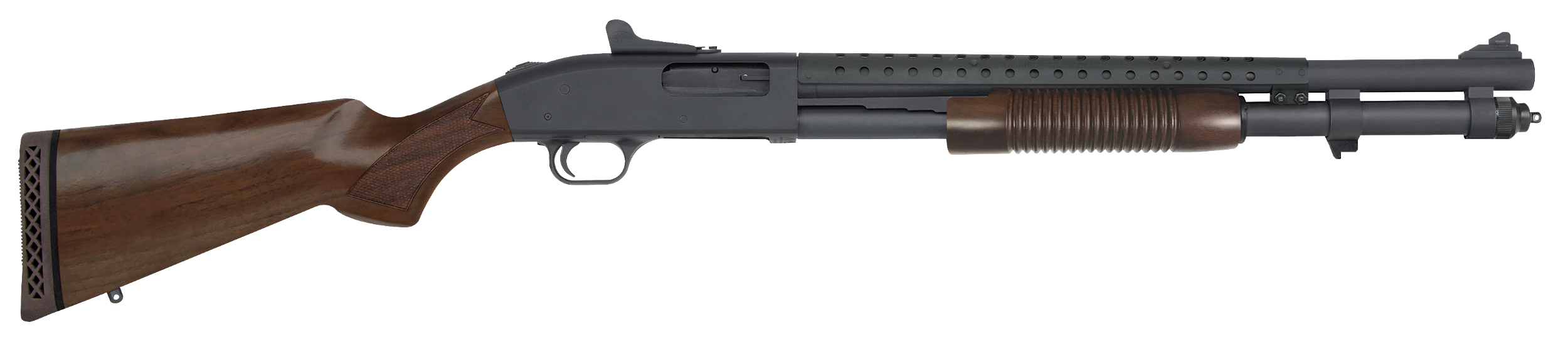 Mossberg 51665 590A1 Retrograde 12 Gauge 3" 8+1 20" Parkerized Heavy-Walled Barrel Black Rec with Ghost Ring Sight Walnut Stock Right Hand