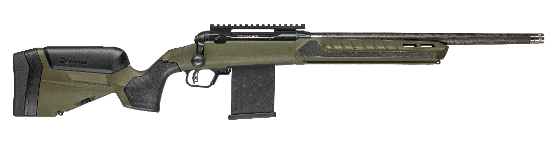 Savage Arms 32663 110 UltraLite Predator 300 Blackout 10+1 16.50" Carbon Fiber Barrel, Arca Rail Forend, Hunter Green AccuStock w/AccuFit V2 Synthetic Stock, Right Hand