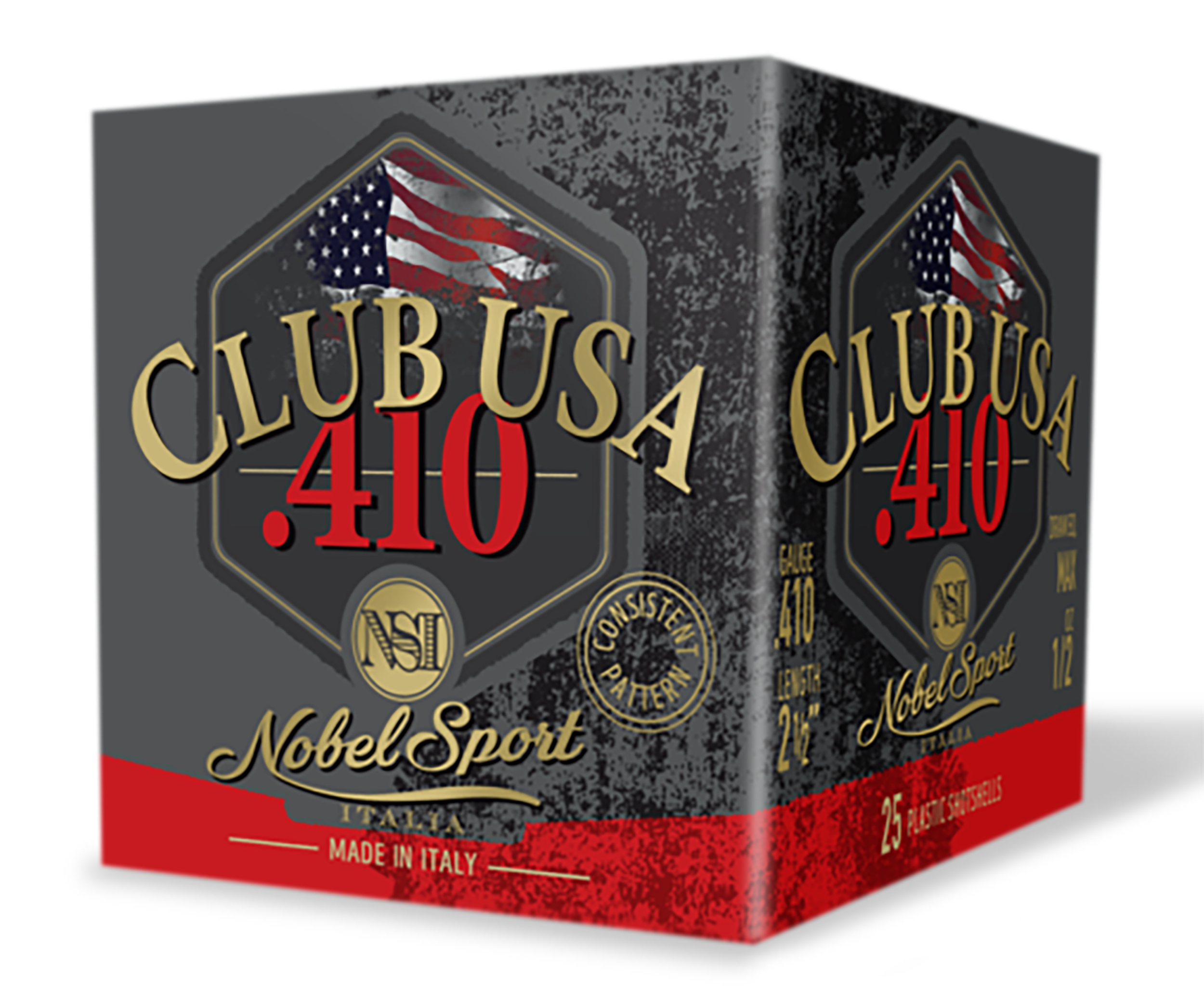 Nobel/eurosports Llc ANS4128 Club USA 410Gauge 2.50" 1/2oz 8Shot 25 Per Box/10 Case