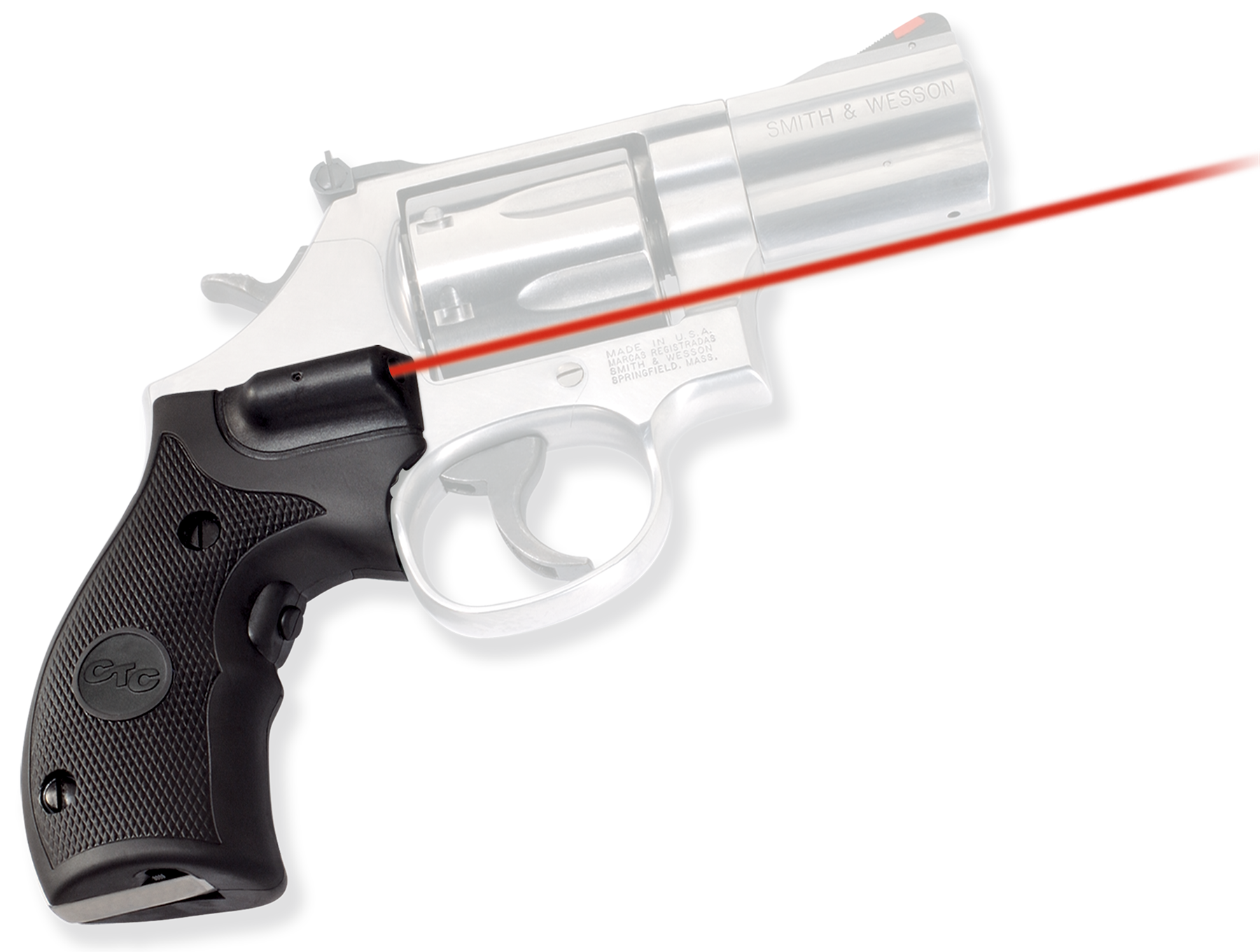 Crimson Trace 011180 Lasergrips Fits S&W Governor/K & L Frames Round Butt, Red Laser 633nM Wavelength 5mW Output, Black Polymer