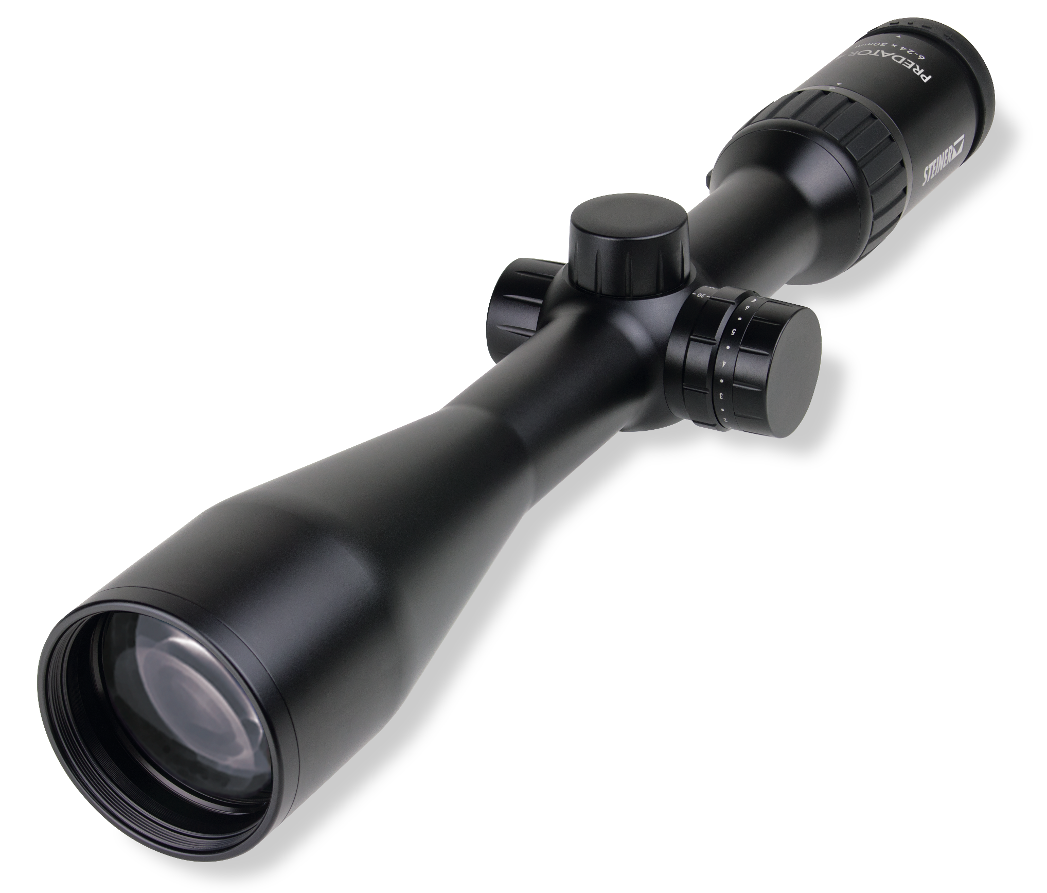 Steiner 8773 Predator 4 Black, 6-24x50mm, 30mm Tube, Second Focal Plane, Illuminated Ballistic E3 Reticle
