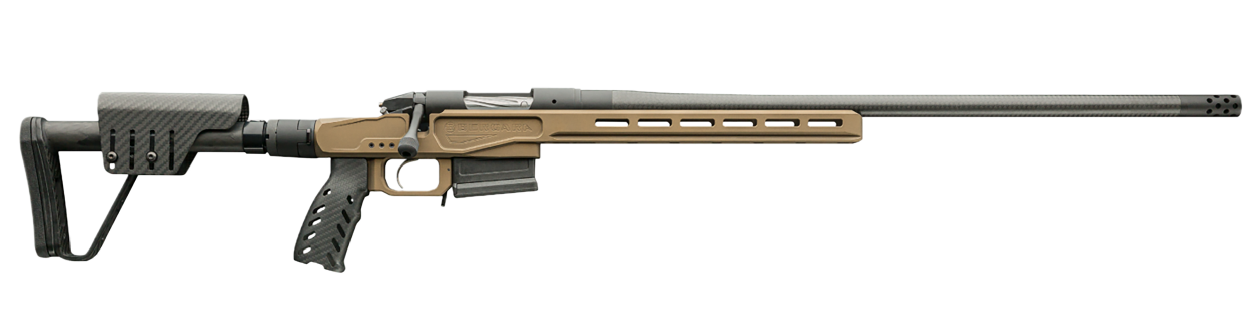 Bergara Rifles BPR3722CM Premier MgLite Full Size 22 Creedmoor 5+1 20" Carbon Fiber CURE Carbon Fiber Barrel, Graphite Black Cerakote Steel Receiver, Flat Dark Earth XLR  Folding Chassis