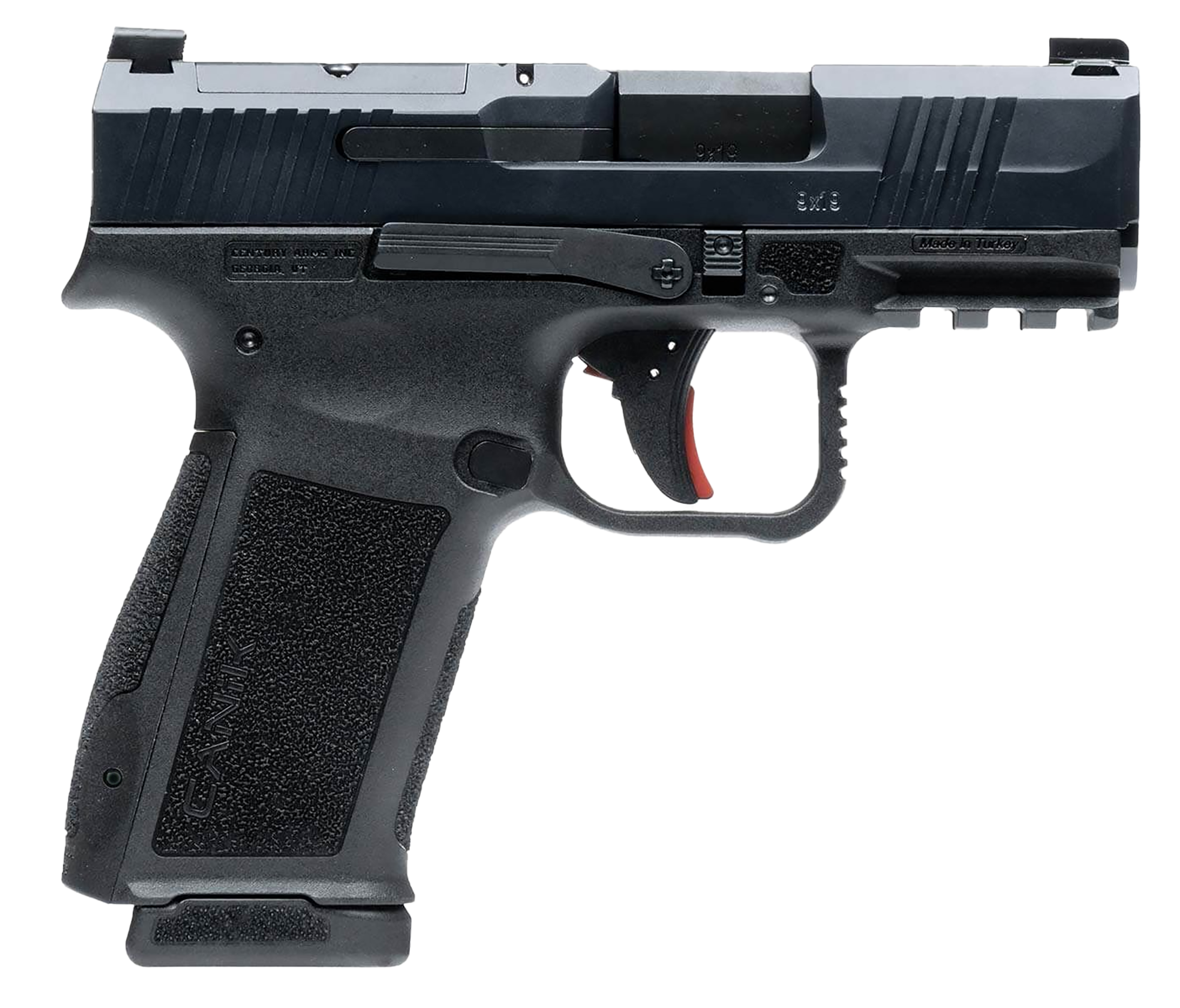 Century Arms HG7882N Mete MC9L Sub-Compact Frame 9mm Luger 17+1 3.18" Black Steel Barrel, Black Nitride Serrated Steel Slide, Black Polymer Frame w/Picatinny Rail, Interchangeable Backstrap Grip