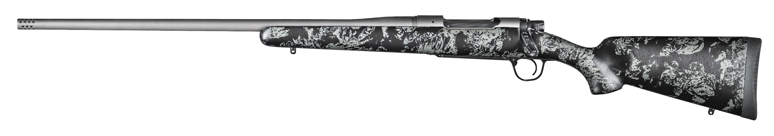 Christensen Arms 8010112100 Mesa FFT 300 PRC 3+1 22" Threaded Barrel, Tungsten Gray Cerakote, Black with Gray Webbing Stock, Left Hand