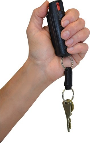 PSP PEPPER SPRAY w/ BLACK HARD CASE W/QR KEY RING 1/2 OZ.