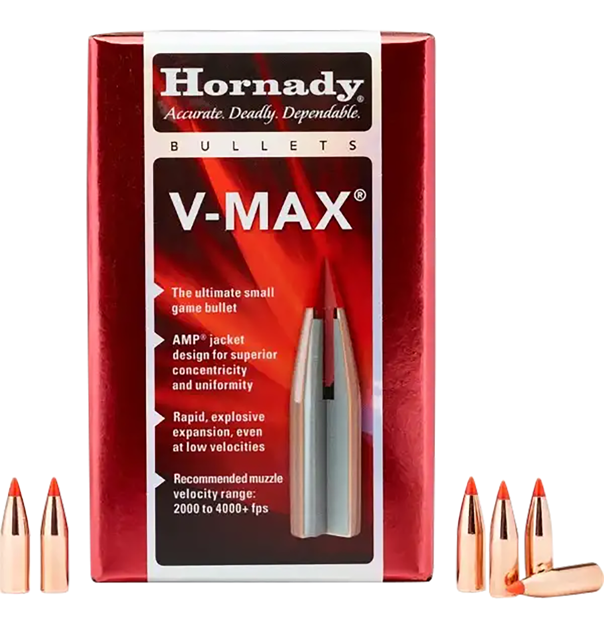 Hornady 17105 V-Max  17 Cal .172 25 gr V Max 100 Per Box/ 40 Case