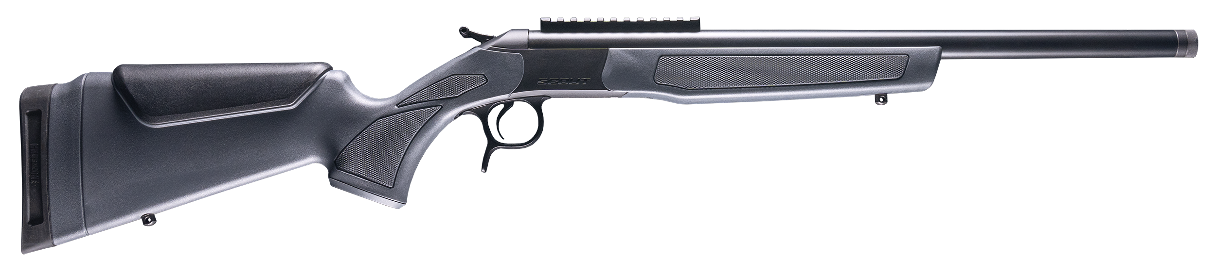 CVA CR4437 Scout  308 Win 1rd 20" Blued Threaded Barrel, Blued Picatinny Rail Receiver, Stealth Gray Fixed Synthetic Stock