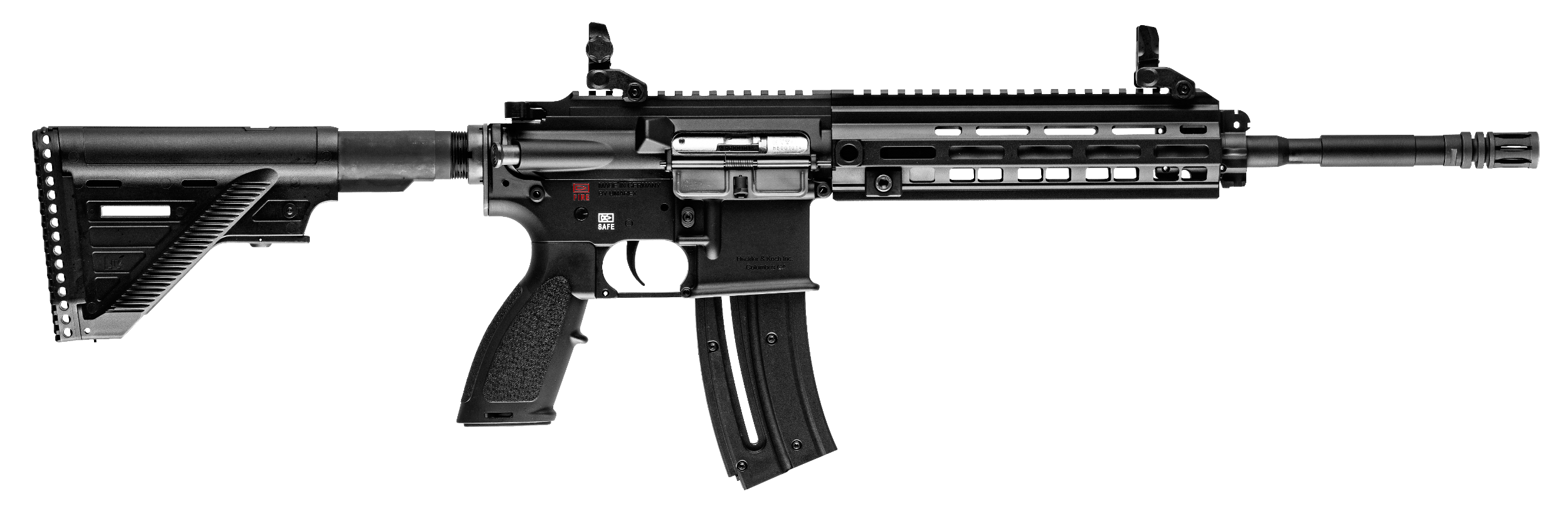 HK 81000402 HK 416  22 LR 10+1 16.10" Black Steel Threaded Barrel Aluminum w/M-LOK & Picatinny Rail Black Aluminum Receiver Black Retractable Stock Right Hand