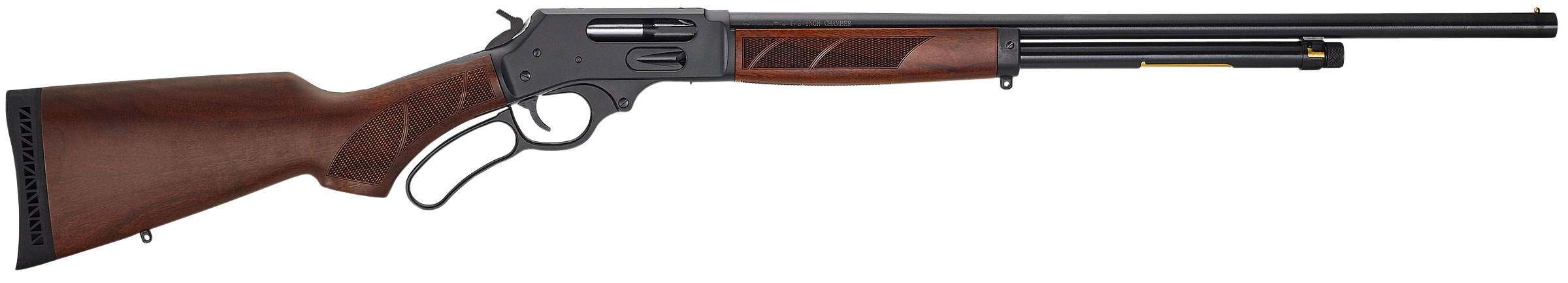 Henry H018G410 Side Gate  Full Size 410 Bore Lever 2.50" 6+1 24" Blued Steel Barrel, Blued Drilled & Tapped Steel Receiver, Fixed American Walnut Wood Stock, Right Hand