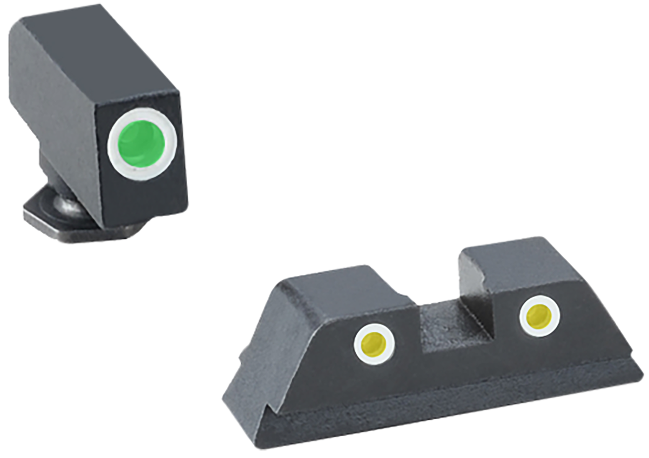TruGlo TG231G1AW Tritium Pro White Outline Tritium Front/Green Tritium Rear/Black Nitride Fortress Frame,Compatible w/Glock 42/43/43X/48 Except MOS, Front Post/Rear Dovetail Mount