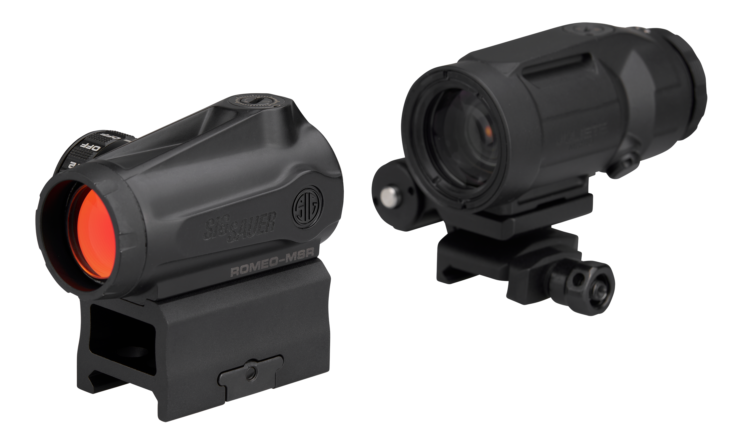 Sig Sauer Electro-Optics SORJMSR501 Romeo-MSR Gen II w/Juliet5 Micro Magnifier Black 1x20mm/5x42mm, 2 MOA Red Dot and Magnifier