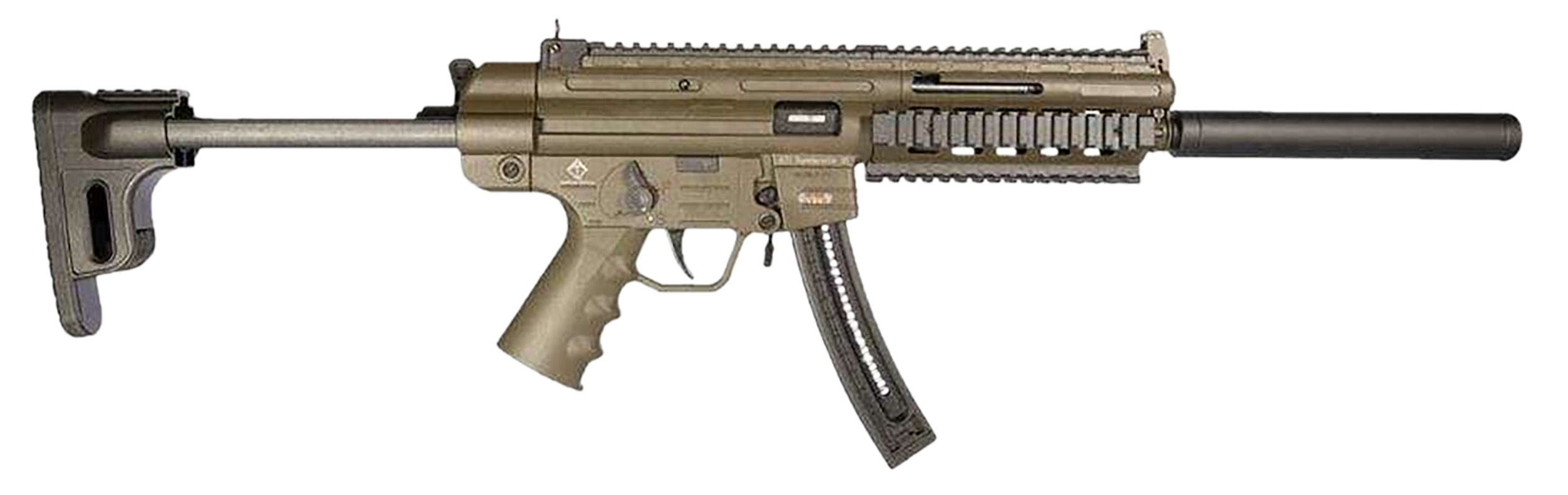GSG GSGGERGGSG1610G GSG-16 Carbine Full Size 22 LR 10+1 16.25" Black 6-Groove Rifling Barrel Green Polymer Receiver Black Collapsible w/Storage Compartment Stock Right Hand