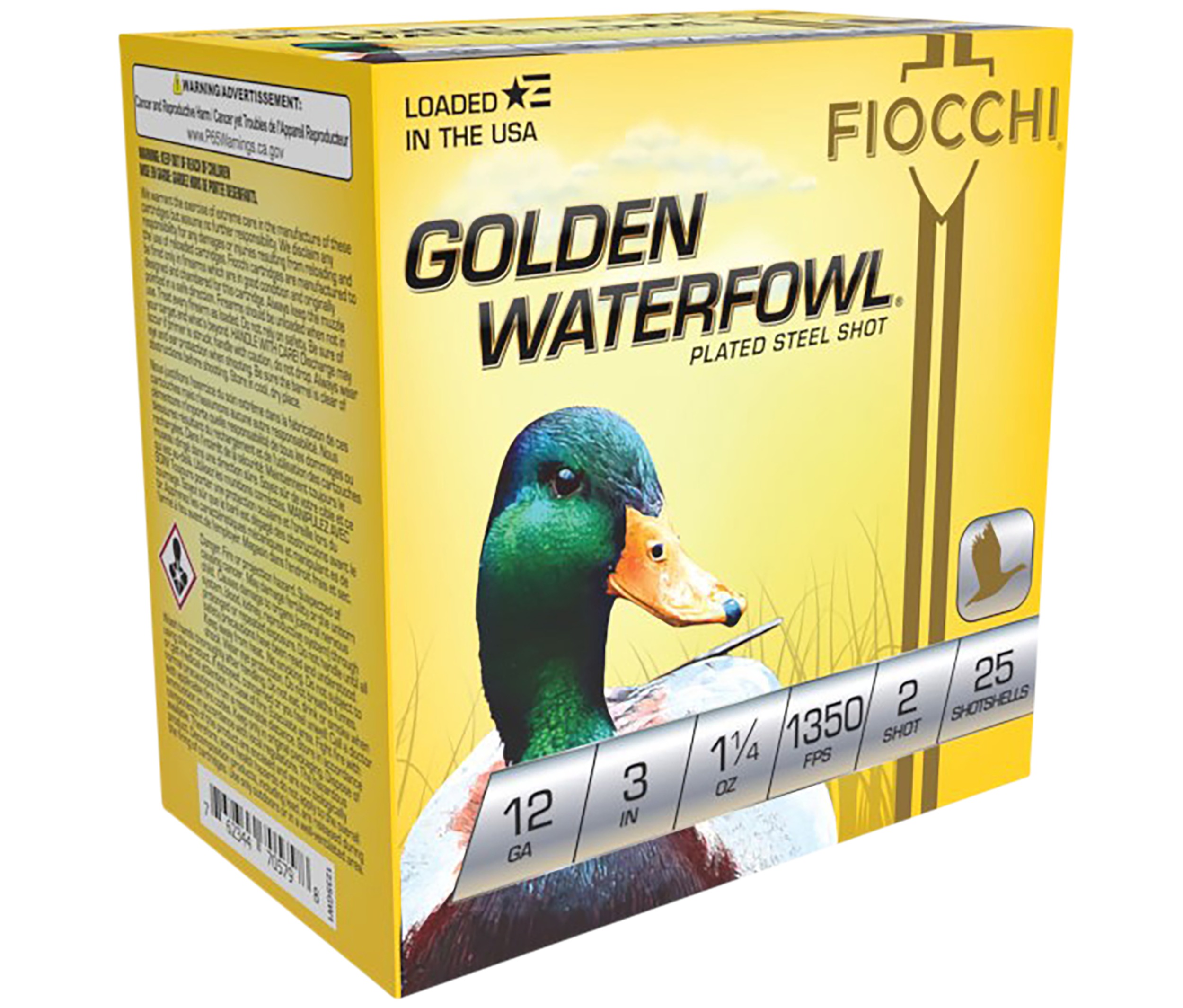 Fiocchi 123SGW2 Golden Waterfowl 12Gauge 3" 1 1/4oz 2Shot 25 Per Box/10 Case