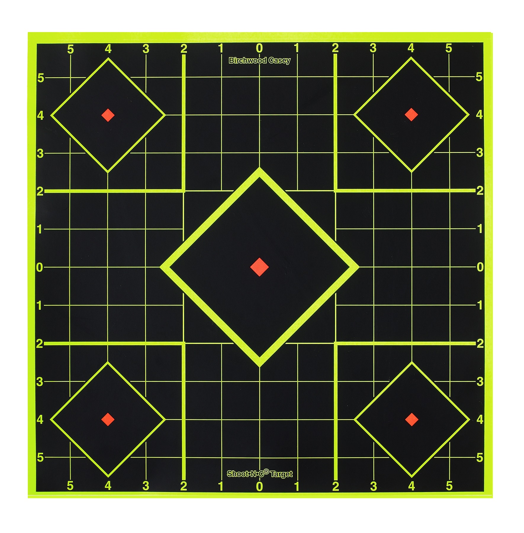 Birchwood Casey 34105 Shoot-N-C Reactive Target Self-Adhesive Paper Black/Yellow 8" 5-Diamond 6 Pack