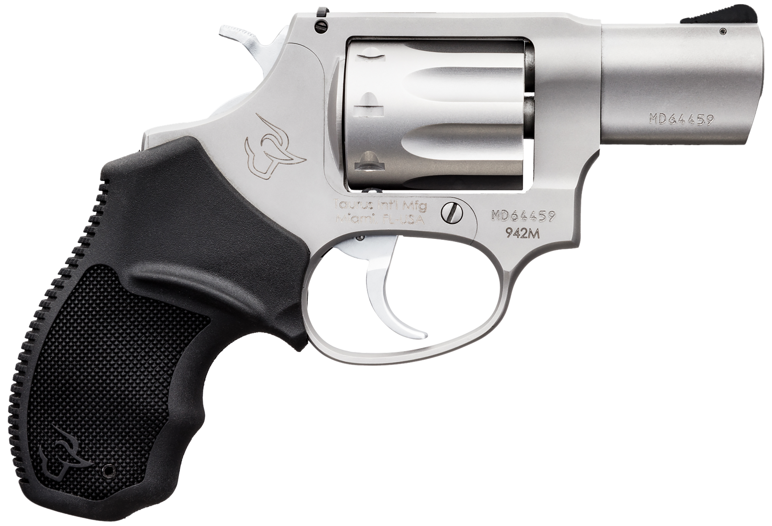 Taurus 2942M029 942  22 WMR 8rd 2" Barrel, Overall Matte Finish Stainless Steel & Finger Grooved Black Polymer Grip