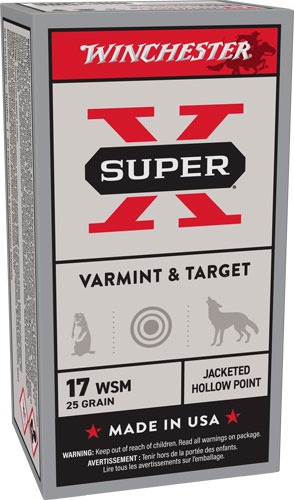 WINCHESTER SUPER-X 17 WSM 25GR JHP 50RD 10BX/CS
