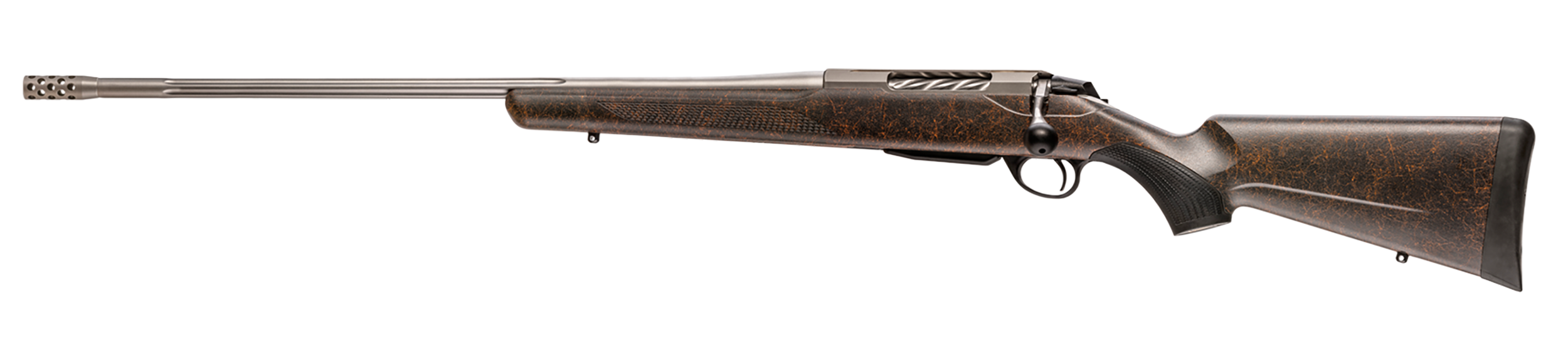Tikka JRTXRBS47124 T3x Roughtech 7mm PRC 3+1 24.30" Stainless Fluted Threaded Barrel, Stainless Steel Drilled & Tapped Receiver, Ember Roughtech Synthetic Stock, Left Hand