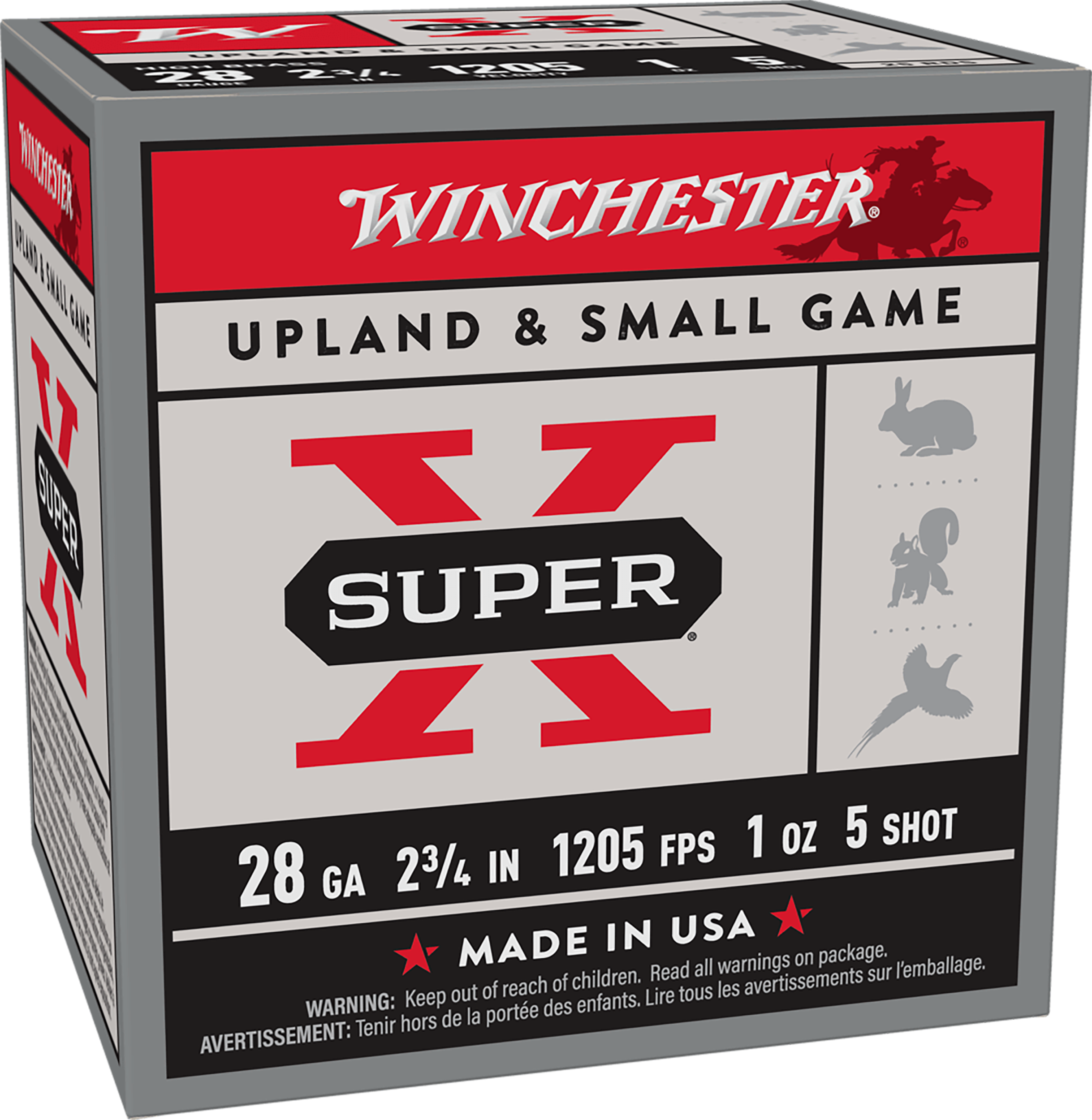 Winchester Ammo X28H5 Super X Heavy Game Load High Brass 28Gauge 2.75" 1oz 5Shot 25 Per Box/10 Case