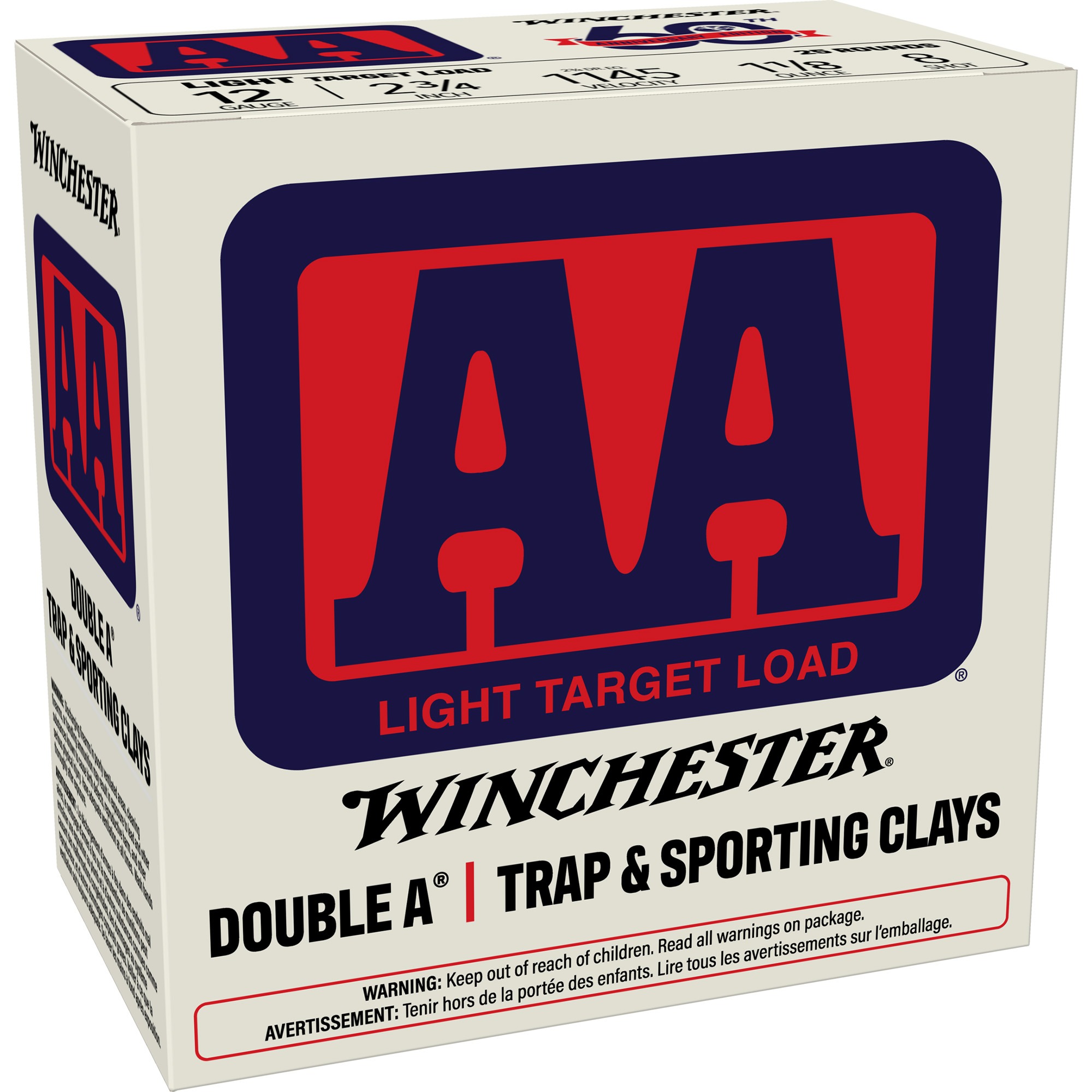 Winchester AA 250th Commemorative 12 Gauge 2.75" 1-1/8oz #8 10rd Box