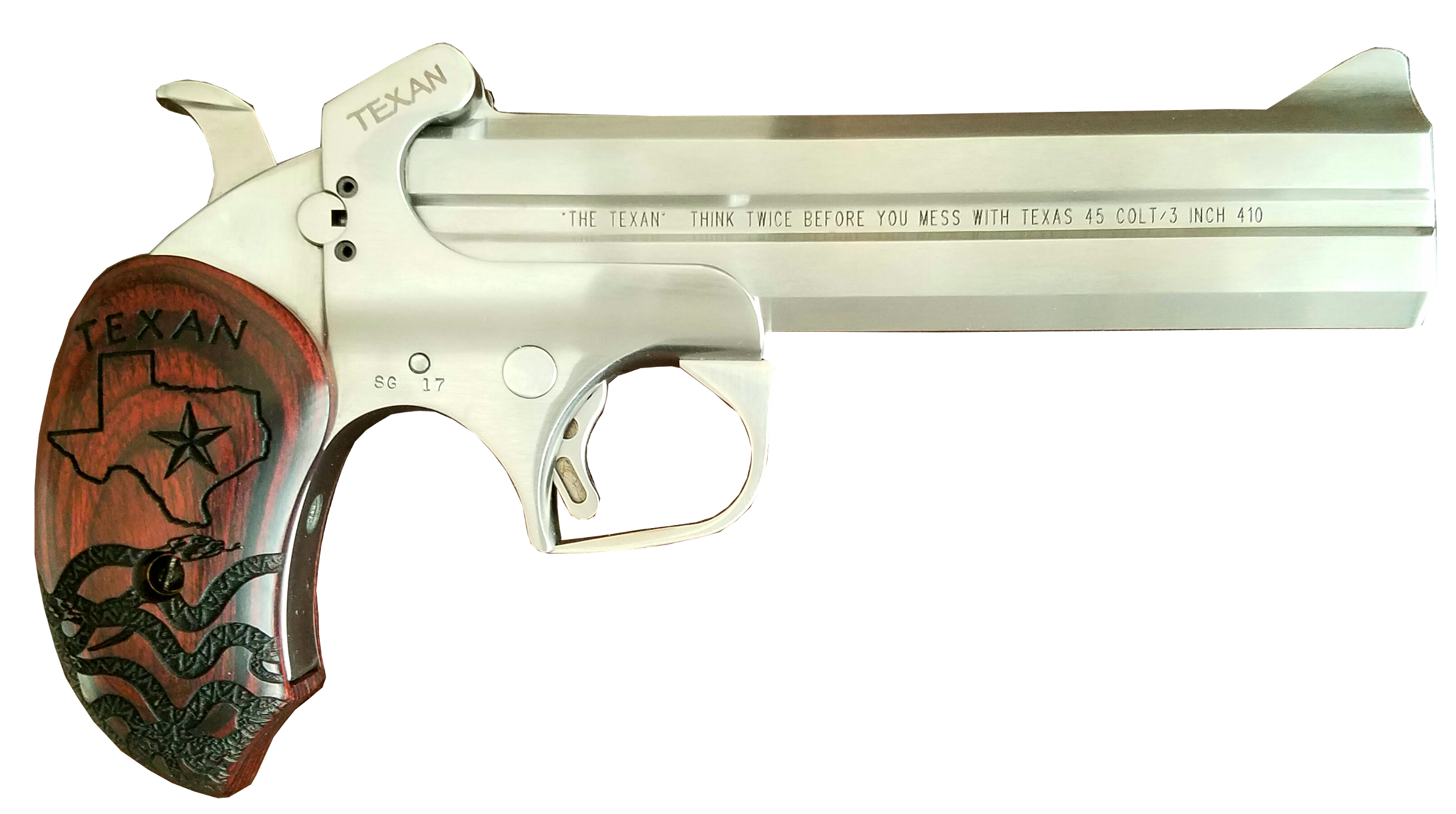 Bond Arms BATX Texan Original 45 Colt/410 Gauge 2rd Shot 6" Extended Rosewood Grips Right Hand