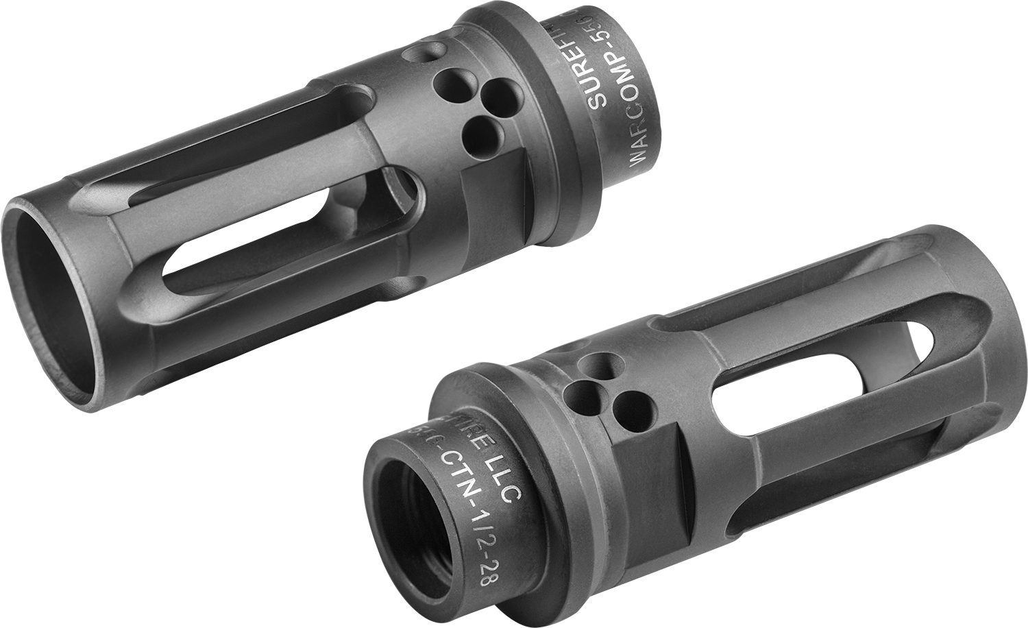 SureFire WARCOMP556CTN1228 Warcomp QD Flash Hider 5.56mm Black DLC Stainless Steel 1/2"x28 Threads 2.40" OAL