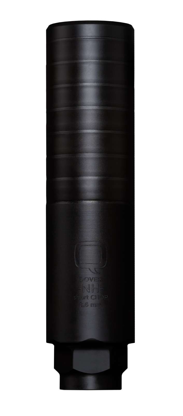 dQ SHORT CHOP SUPPRESSOR 8.6 BLK SS 1.75" BLACK