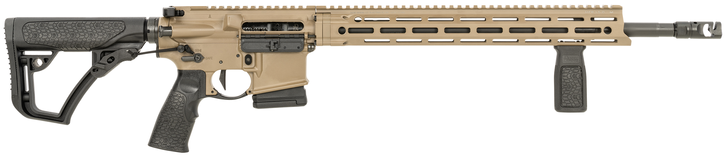 Daniel Defense 0212811090055 DDM4 V7 Pro *CA Compliant 5.56x45mm NATO 18" 10+1, FDE Rec, Black OEM Overmolded Stock & Grip, Geissele Trigger
