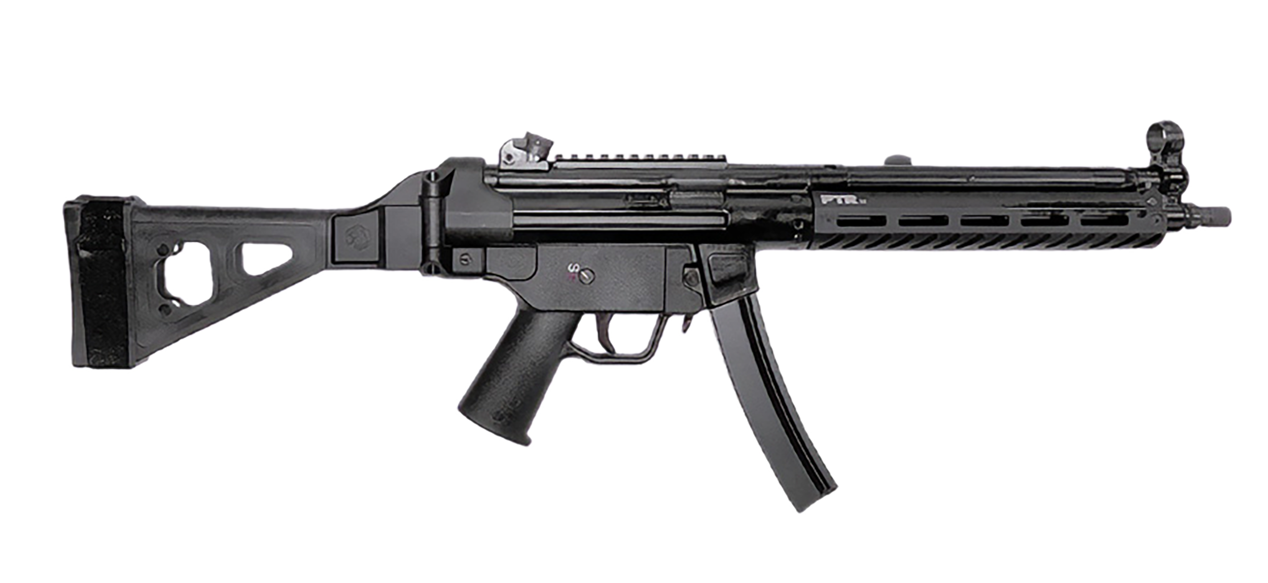 PTR 9LTBR-0090101 9LTBR  9mm Luger 30+1 12.50" Black Nitride Threaded Barrel, M-LOK Handguard, Black Anodized Aluminum Receiver w/Picatinny Rail, Black Synthetic SB Tactical Brace, Black Polymer Grip
