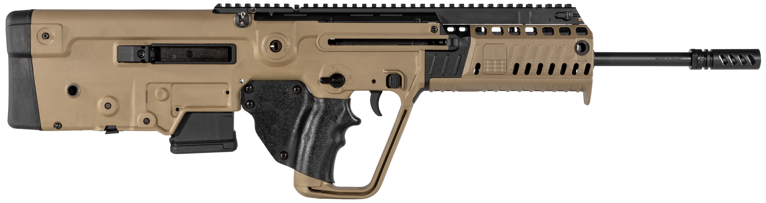 IWI US XFD18A Tavor X95 *CA Compliant 5.56x45mm NATO Caliber with 18.50" Barrel, 10+1 Capacity, Flat Dark Earth Metal Finish, Flat Dark Earth Fixed Bullpup Stock & Polymer Grip Right Hand