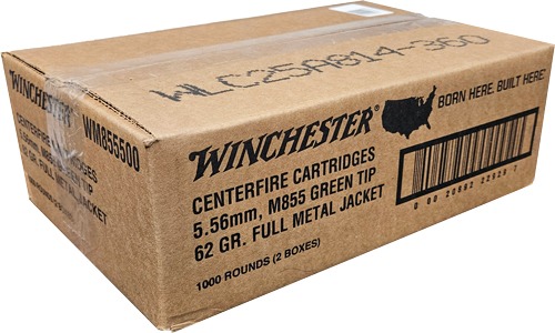 WINCHESTER USA 5.56X45 62GR GREENT TIP 1000RD CASE LOT