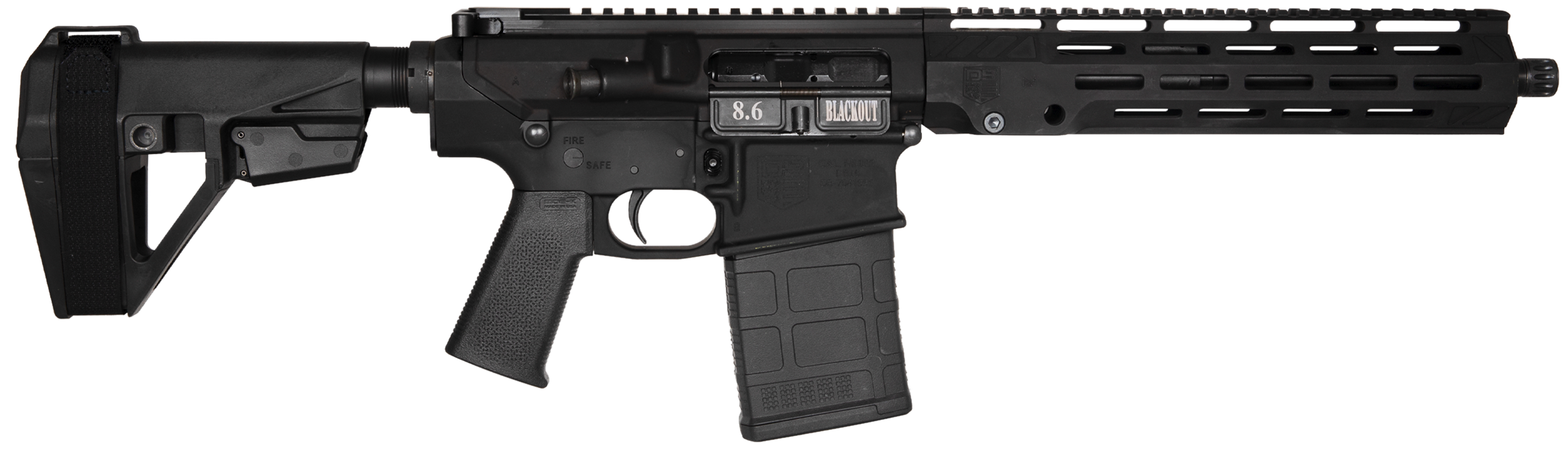 Diamondback DB1200W001 DB10 8.6 Blackout 20+1 12" Black Nitride 11" M-LOK Handguard SBA5 Brace Magpul MOE K2 Grip
