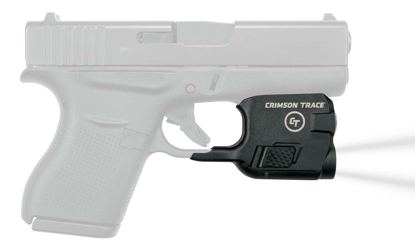 Crimson Trace 0182901 Lightguard  Polymer Compatible w/Glock 42/43/43X/48, 110 Lumens White LED, Trigger Guard Mount
