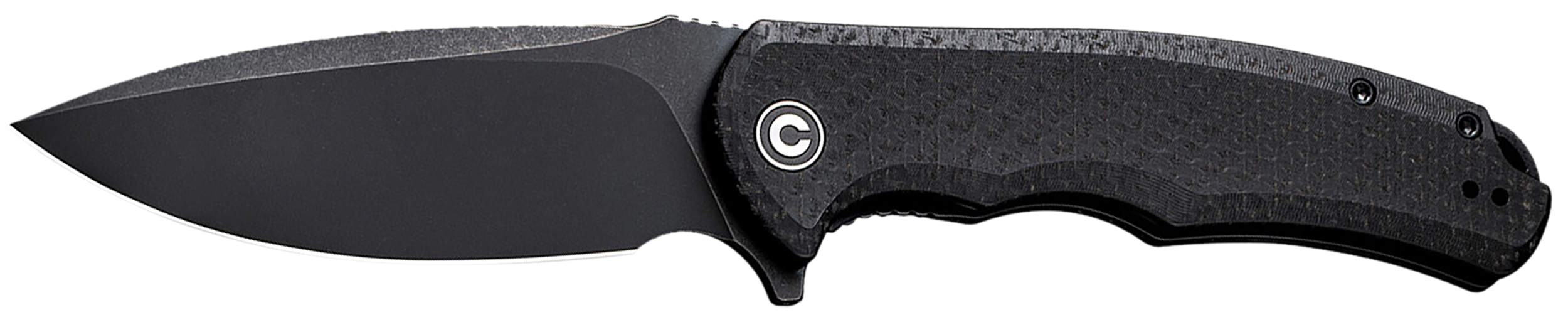 Civivi Knives C803G Praxis  3.75" Folding Plain Black Stonewashed 9Cr18MoV SS Blade, Black Textured Micarta Handle
