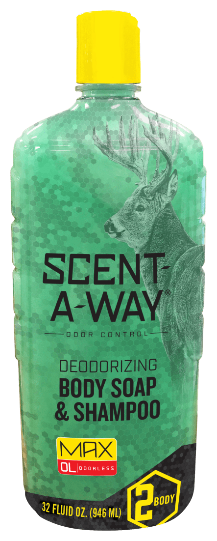 Scent-A-Way 07758 Shampoo/Body Wash  Odor Eliminator Odorless Scent Vegetable Proteins 32oz Bottle