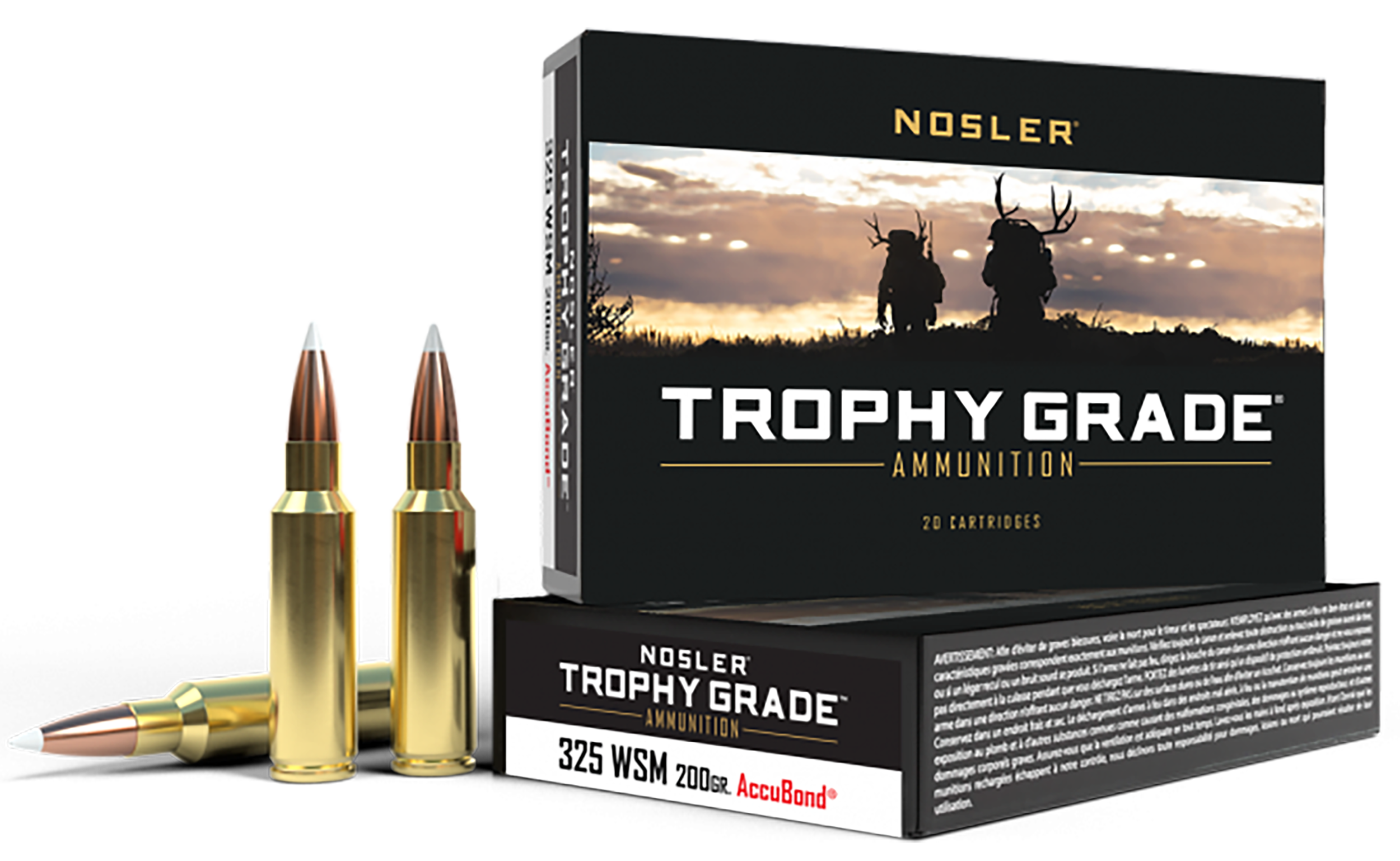 Nosler 60077 Trophy Grade  325WSM 200gr Nosler AccuBond 20 Per Box/10 Case