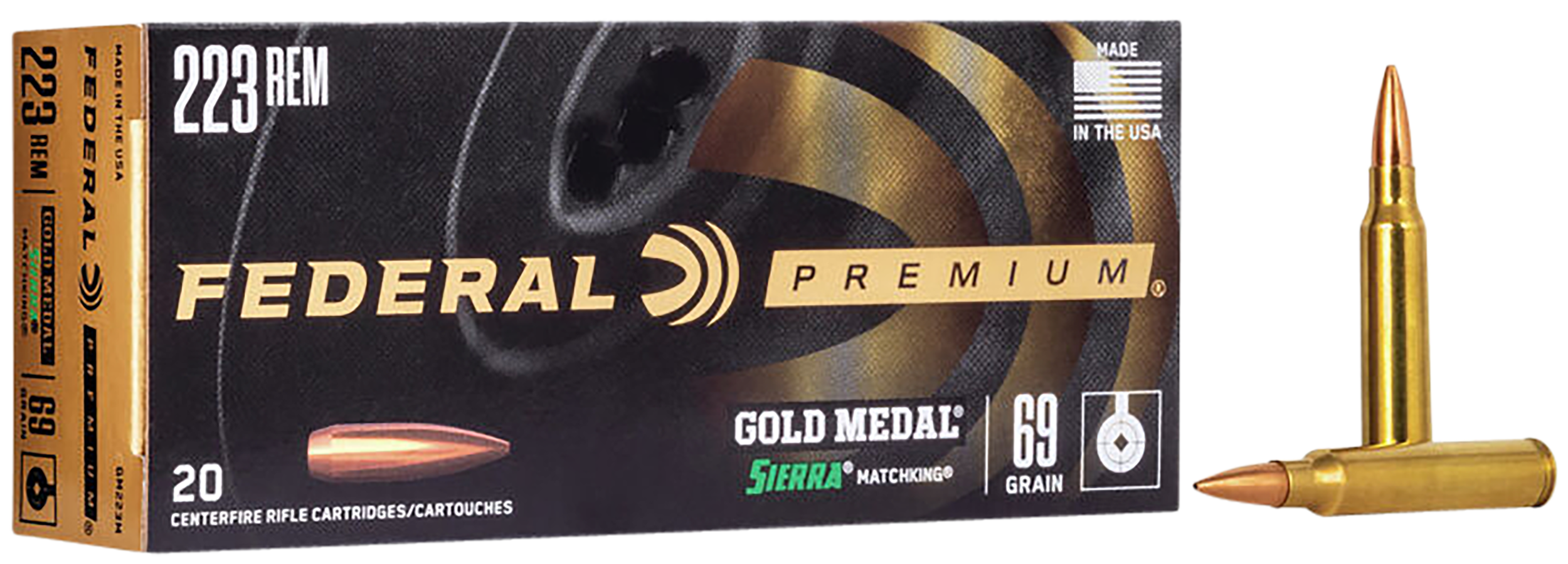 Federal GM3006M Premium Gold Medal 30-06Springfield 168gr Sierra MatchKing BTHP 20 Per Box/10 Case