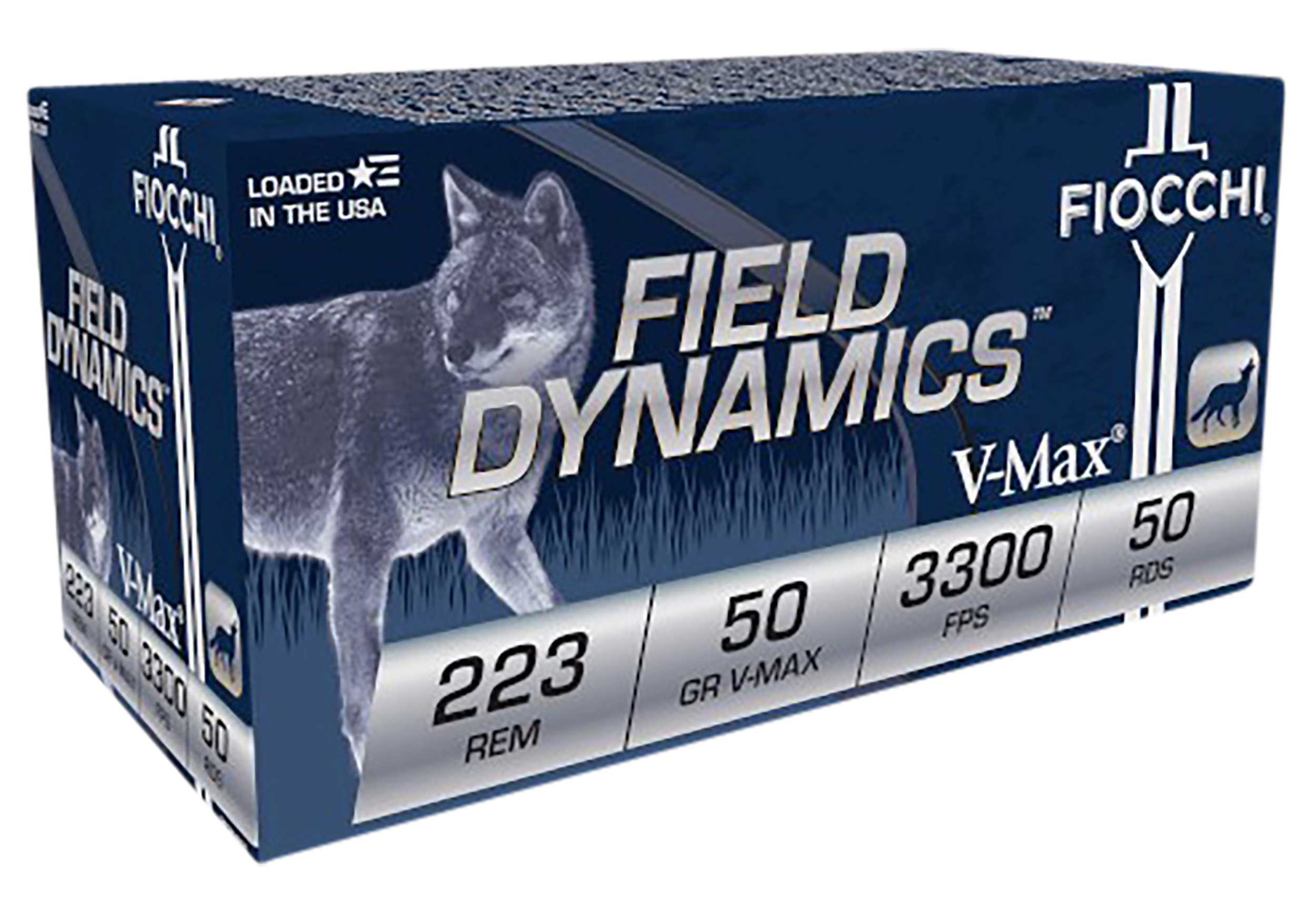 Fiocchi 223HVA50 Field Dynamics  223Rem 50gr Hornady V Max 50 Per Box/20 Case