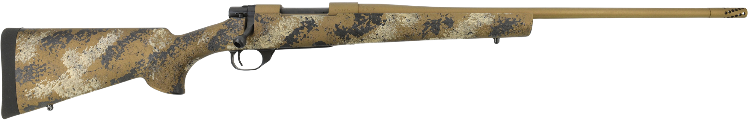 Howa HMFN762HBSE 1500 Fence Line 7.62x39mm 5+1 20" Flat Dark Earth Cerakote Heavy Threaded Barrel, Flat Dark Earth Cerakote Aluminum Drilled & Tapped Receiver, Scorched Earth Camo Fixed Synthetic Stoc