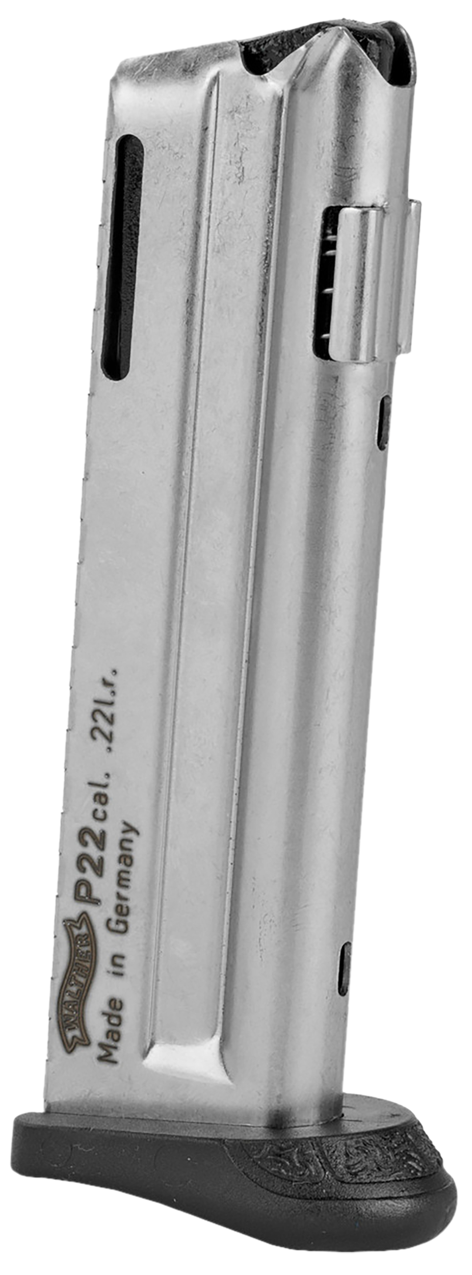 Walther Arms 512604 P22  10rd Detachable w/Finger Rest 22 LR Black Steel