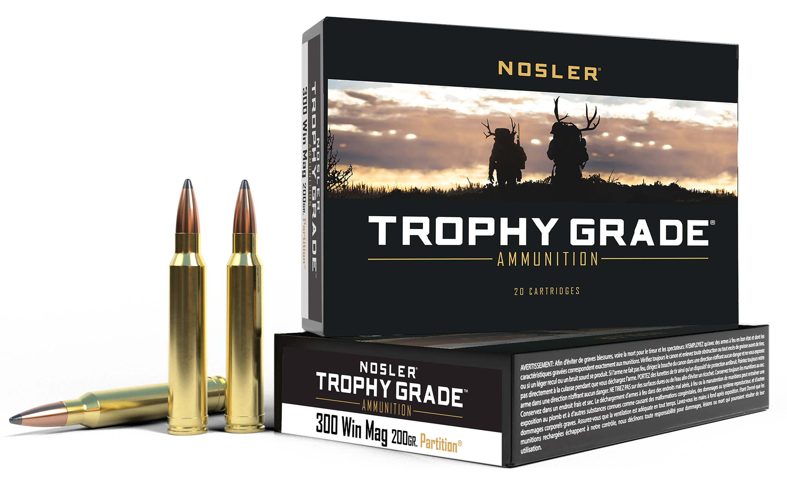 Nosler 60069 Trophy Grade  300WinMag 200gr Nosler Spitzer Partition 20 Per Box/10 Case