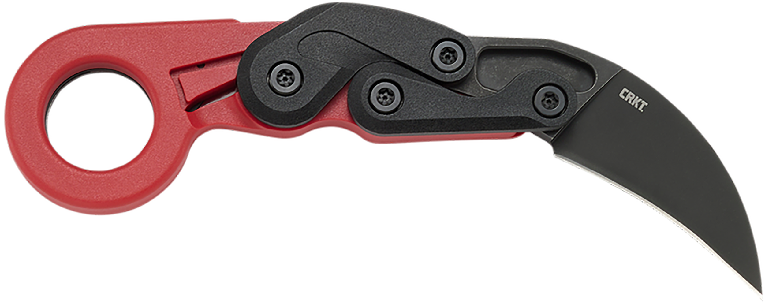 CRKT 4041R Provoke  2.47" Folding Hawkbill Plain Black Stonewashed 1.4116 SS Blade, Red Grivory Handle